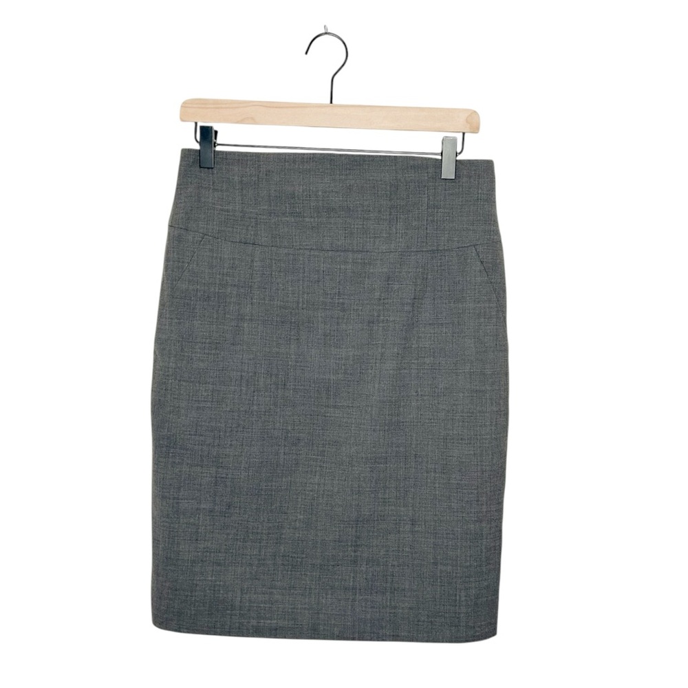 Banana Republic Wool Blend Classic Grey Business‎ Casual Career Pencil Skirt 8